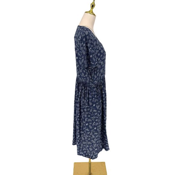 VTG 90s Leslie Fay Paisley Button Down Midi Dress Size 10 Short Sleeve Feminine - Picture 7 of 12